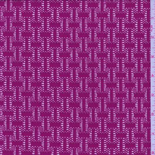 2 7/8 YD PC-Hot Pink Basketweave Lace Fabric