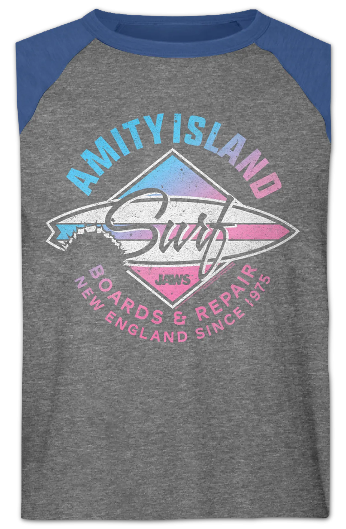 Amity Island Surf Board Repair Jaws Raglan Baseball Shirt