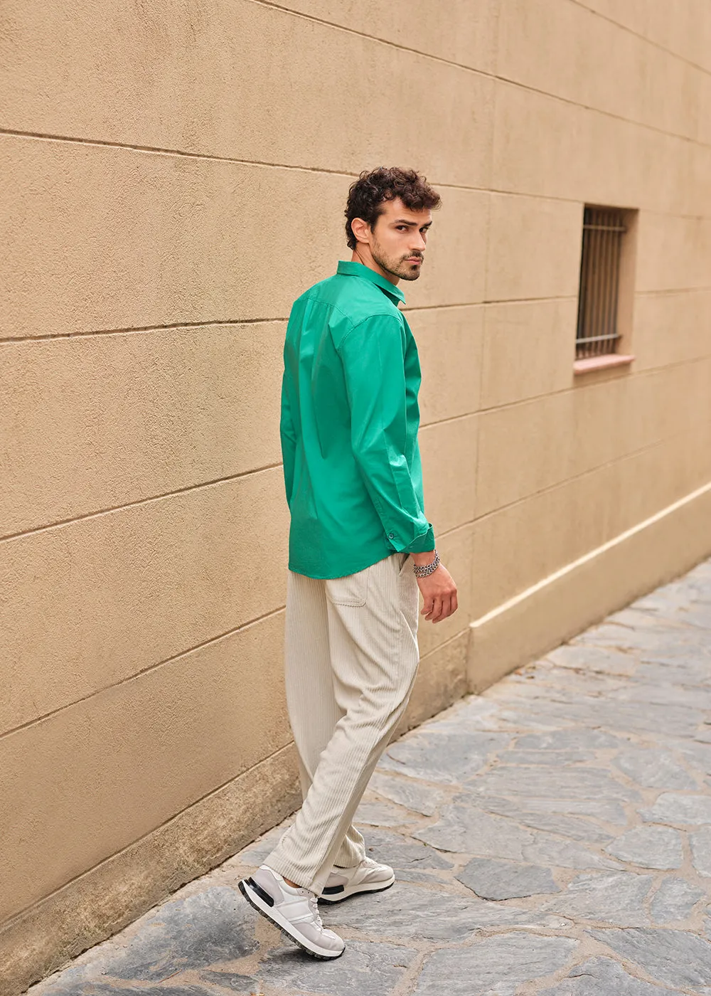Bright Green Cotton Shirt