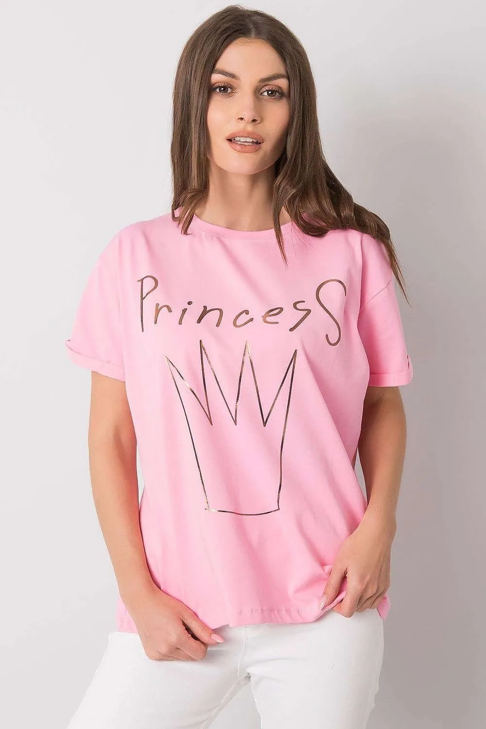 Chic Patterned Cotton Mix Women's Tee