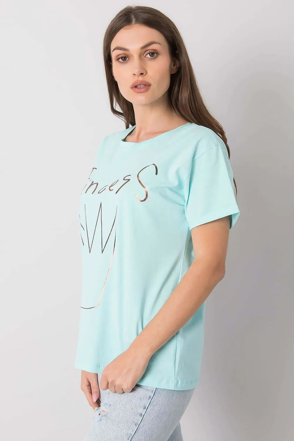 Chic Patterned Cotton Mix Women's Tee