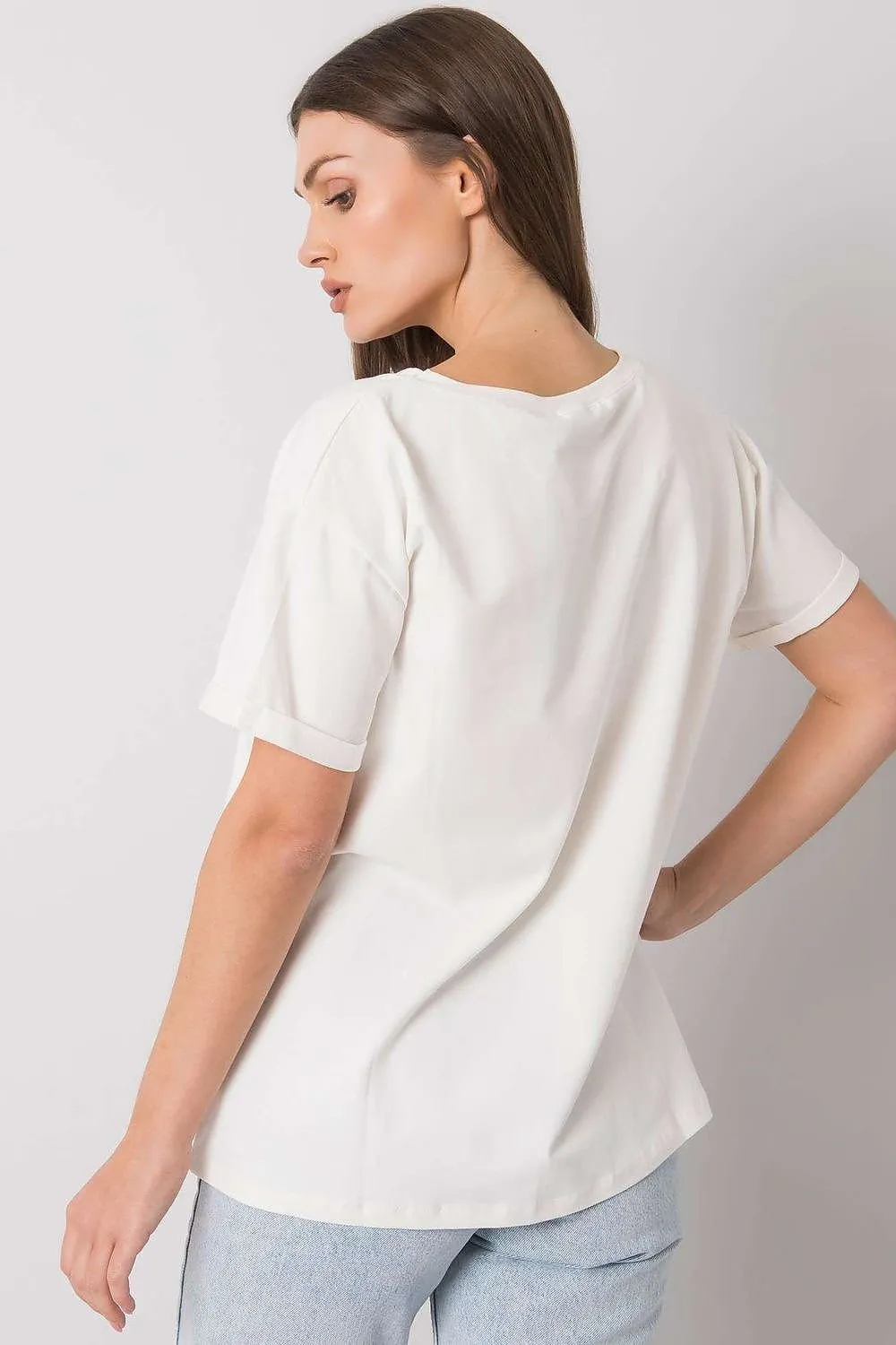 Chic Patterned Cotton Mix Women's Tee