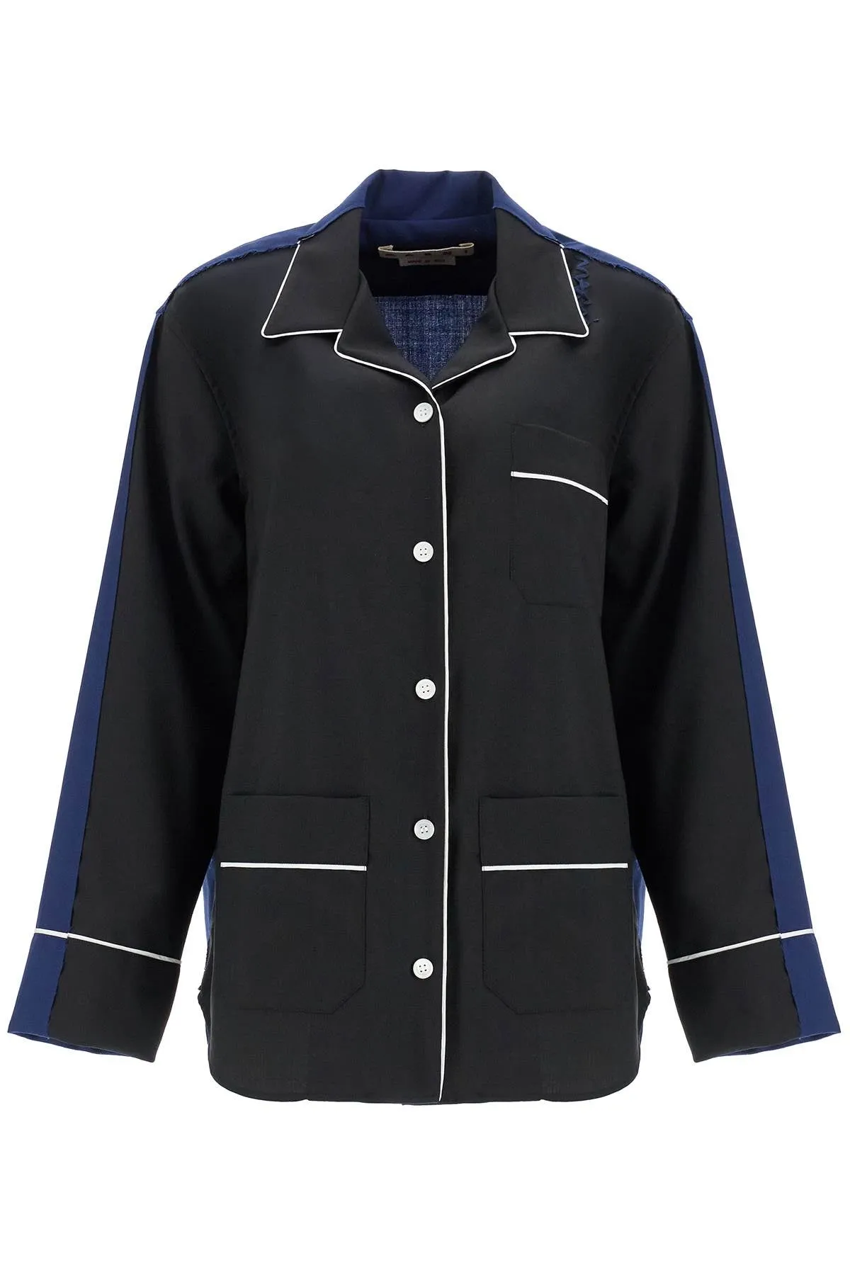 Contrast-Stitch Wool Shirt