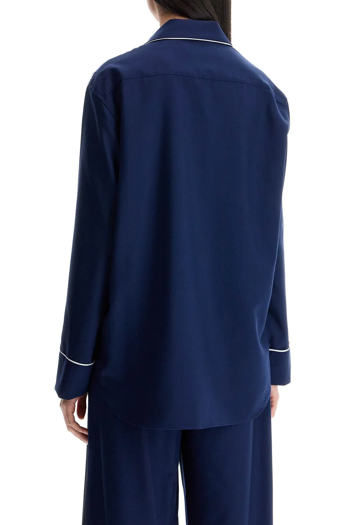 Contrast-Stitch Wool Shirt