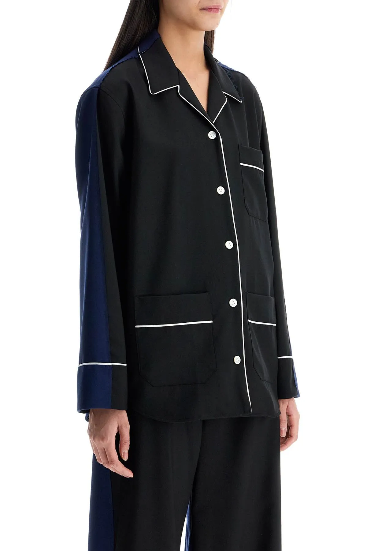 Contrast-Stitch Wool Shirt