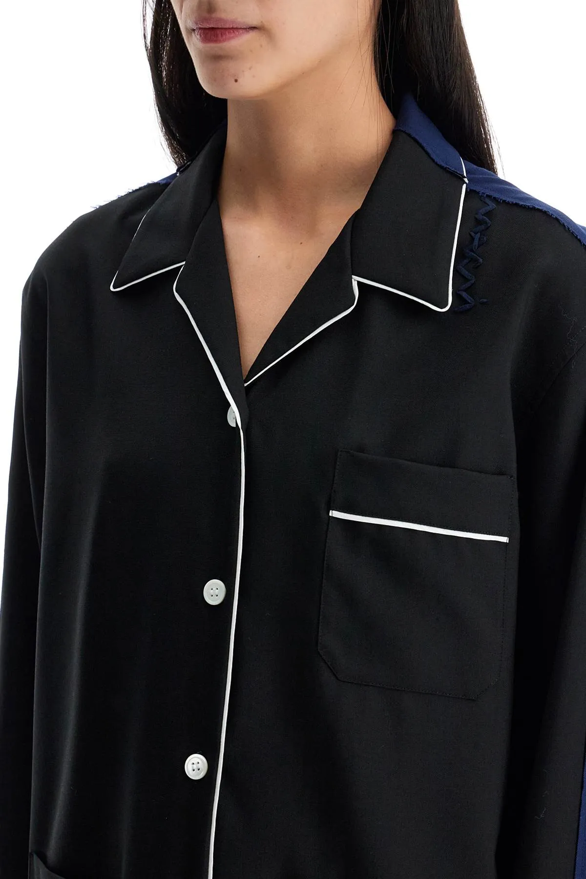 Contrast-Stitch Wool Shirt
