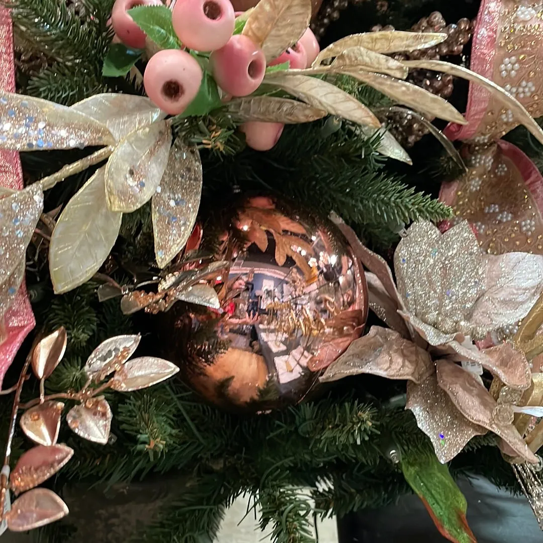 Dusty Rose Shiny Ornament, 6"