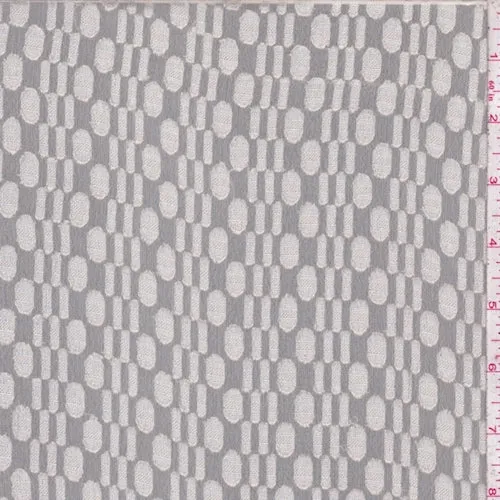 Ecru Oval/Dash Jacquard Chiffon Fabric