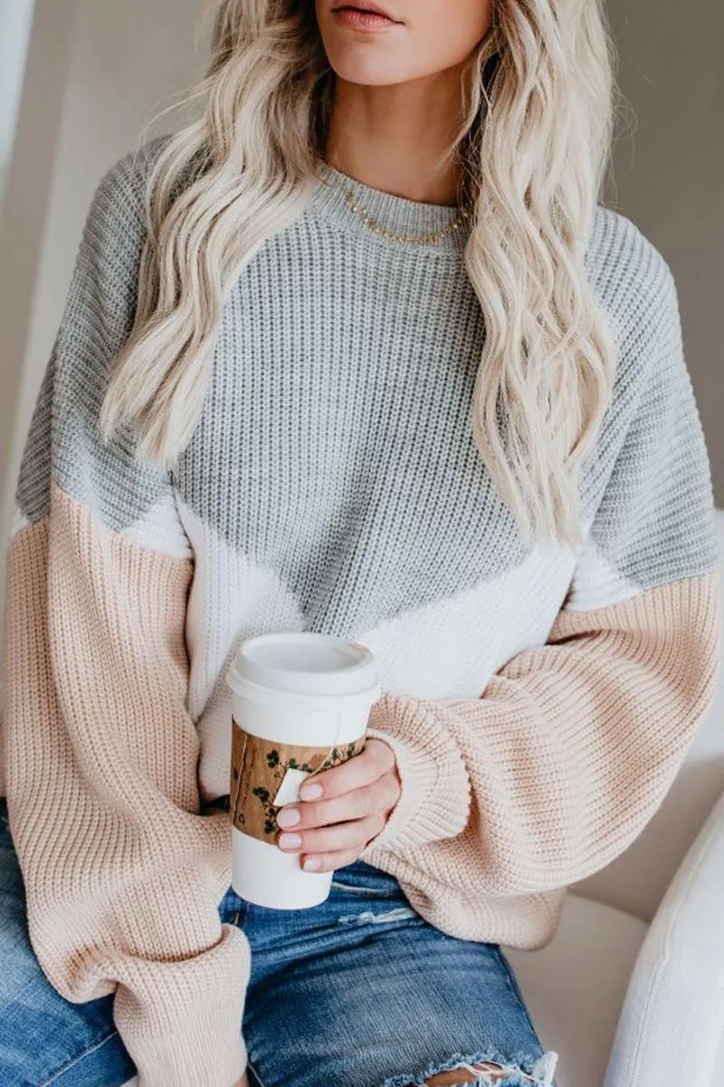 Florcoo Comfy Loose Stitching Sweater(2 Colors)