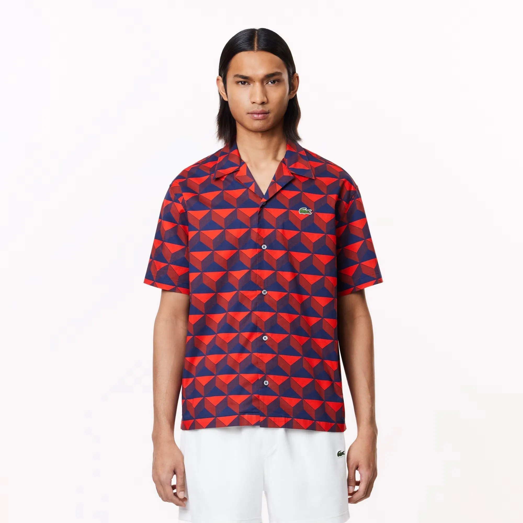 Lacoste Men's Short Sleeve Patterned Shirt