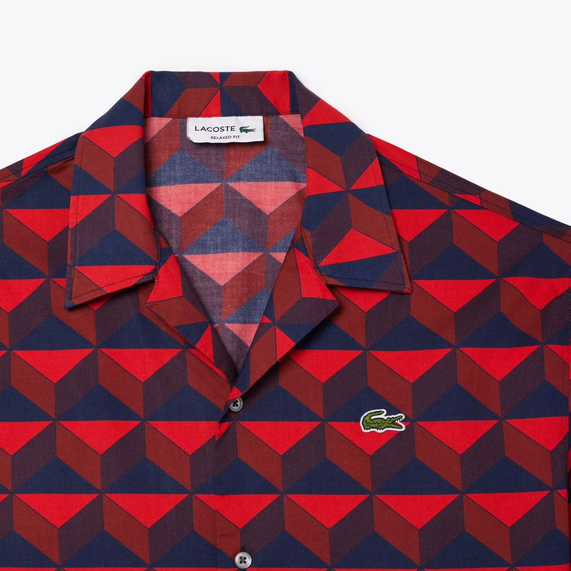 Lacoste Men's Short Sleeve Patterned Shirt