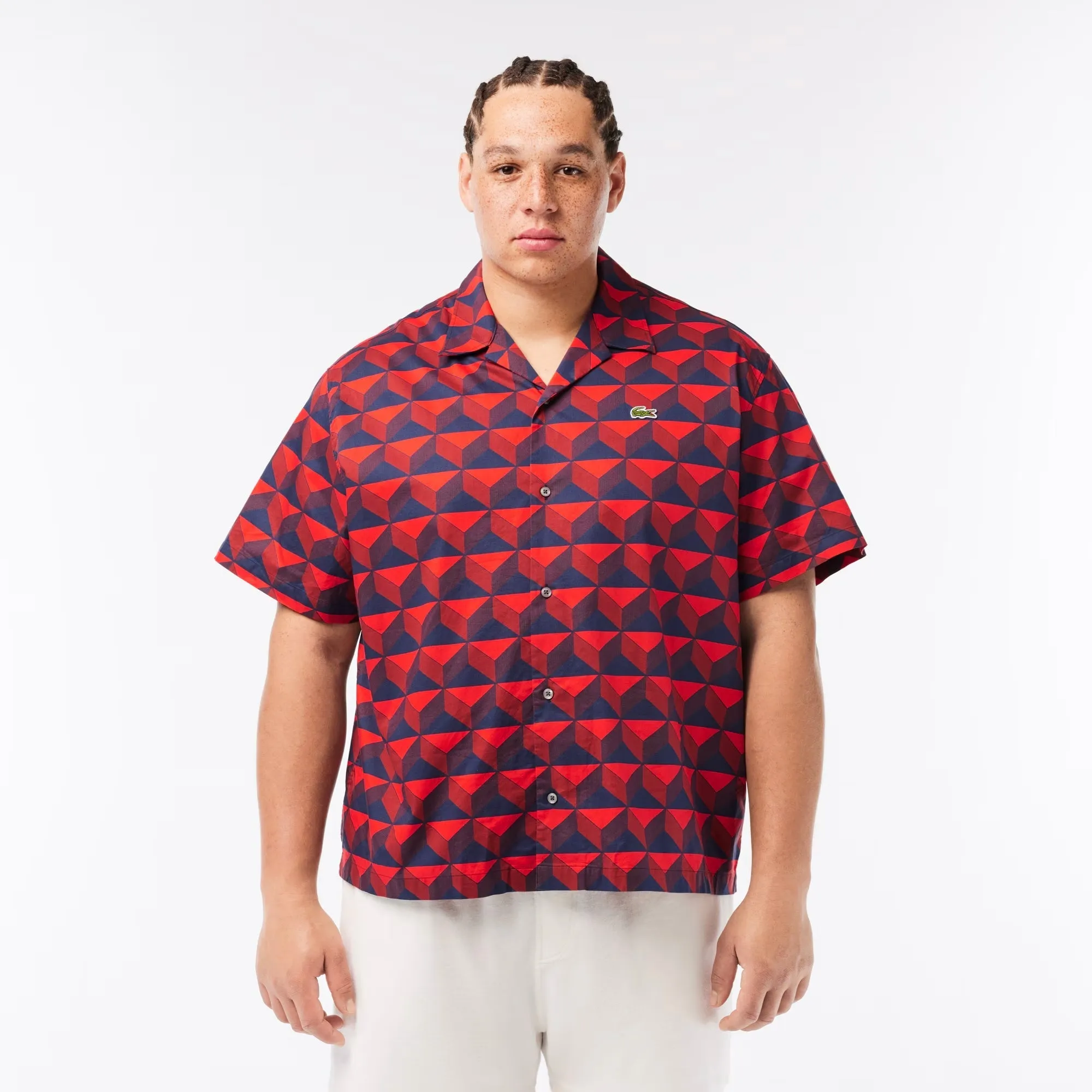 Lacoste Men's Short Sleeve Patterned Shirt