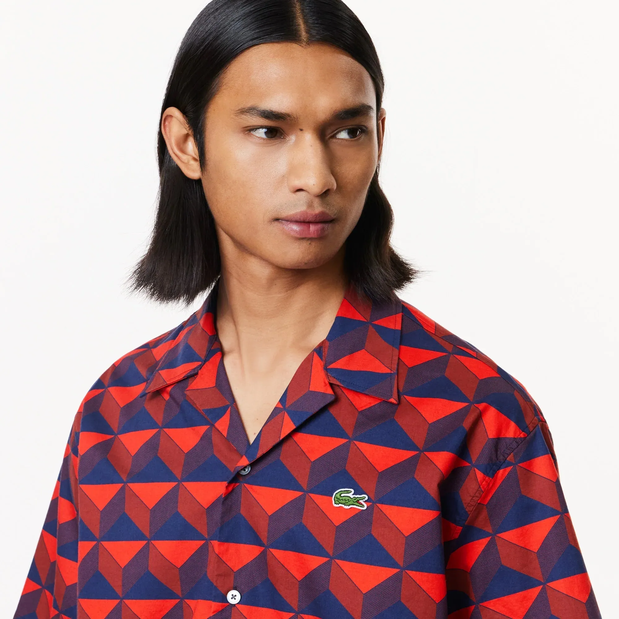 Lacoste Men's Short Sleeve Patterned Shirt