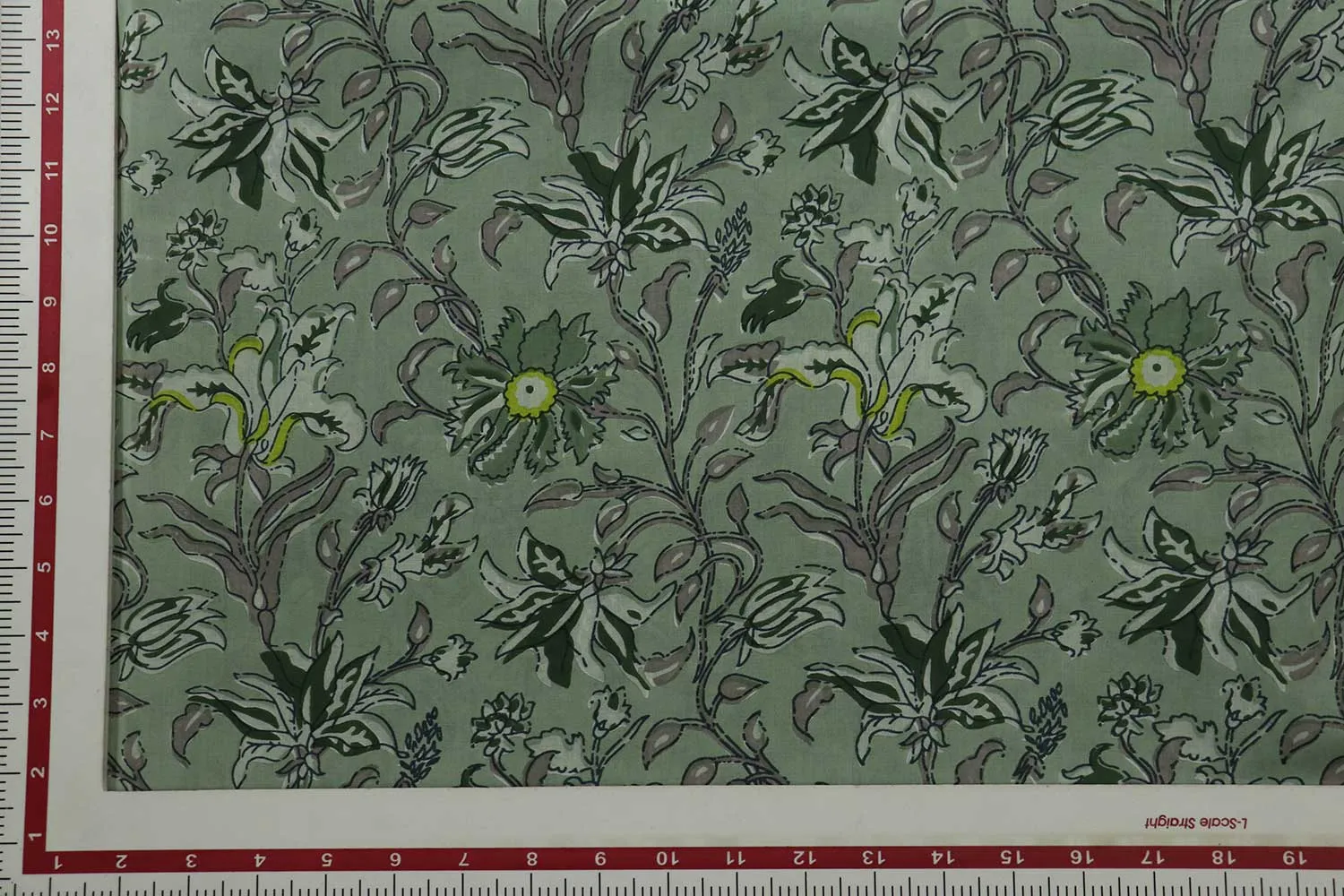 Light Green Traditional Cotton Cambric Fabric