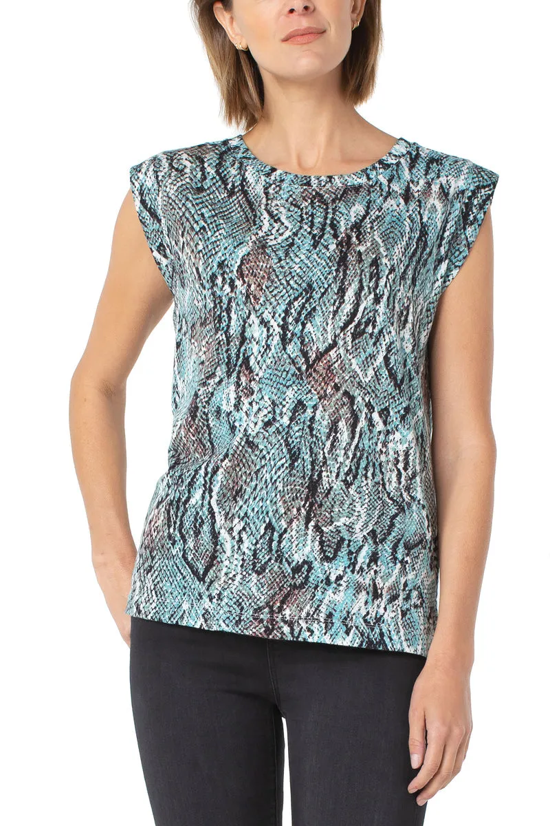 Liverpool Crewneck Sleeveless Knit Tee (modern snake print)
