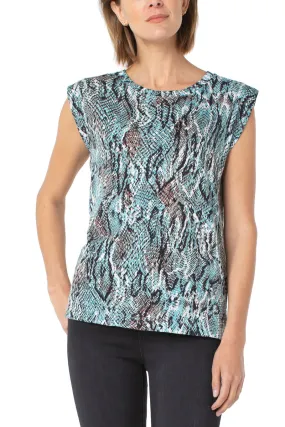 Liverpool Crewneck Sleeveless Knit Tee (modern snake print)