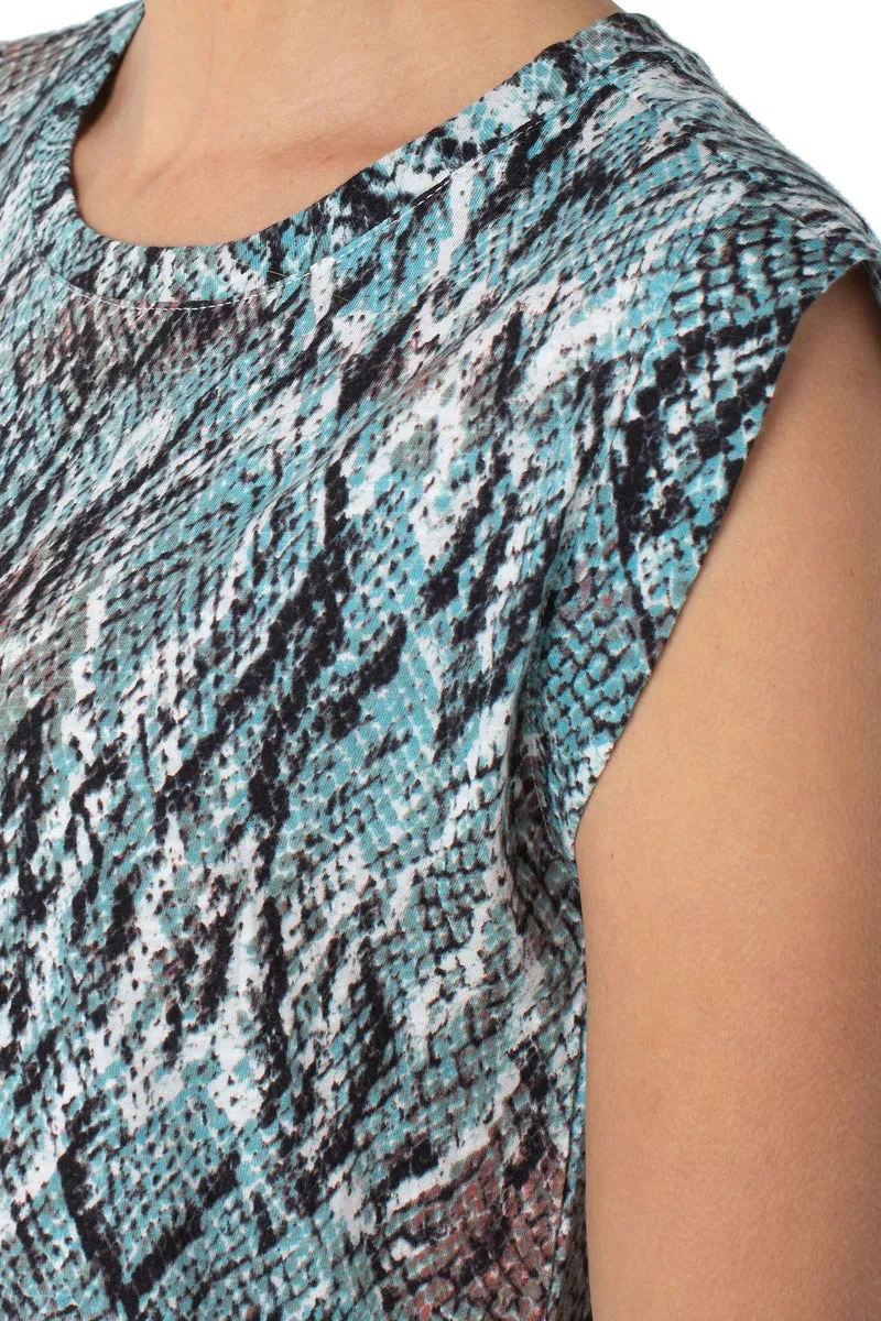 Liverpool Crewneck Sleeveless Knit Tee (modern snake print)