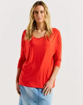 Milan Top - Flame Red