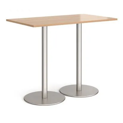 Monza rectangular poseur table with round bases