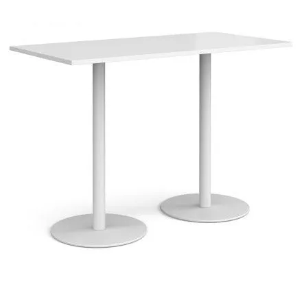 Monza rectangular poseur table with round bases