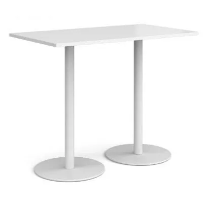 Monza rectangular poseur table with round bases