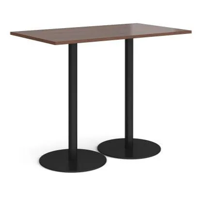 Monza rectangular poseur table with round bases