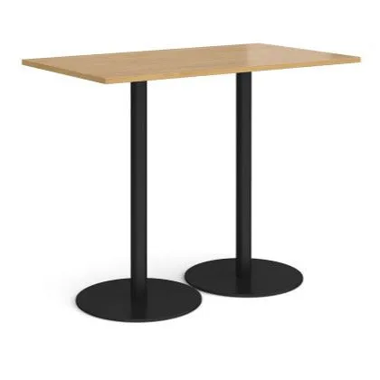 Monza rectangular poseur table with round bases