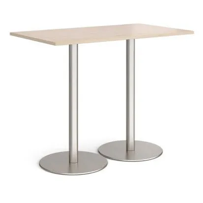Monza rectangular poseur table with round bases
