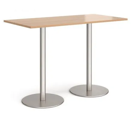 Monza rectangular poseur table with round bases