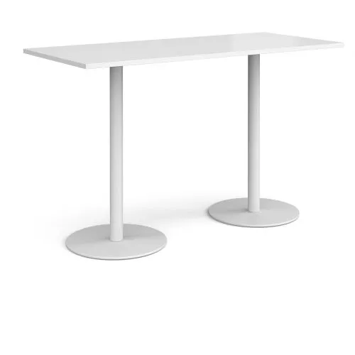 Monza rectangular poseur table with round bases