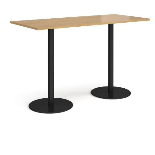 Monza rectangular poseur table with round bases