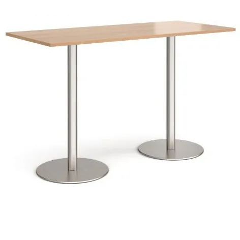 Monza rectangular poseur table with round bases