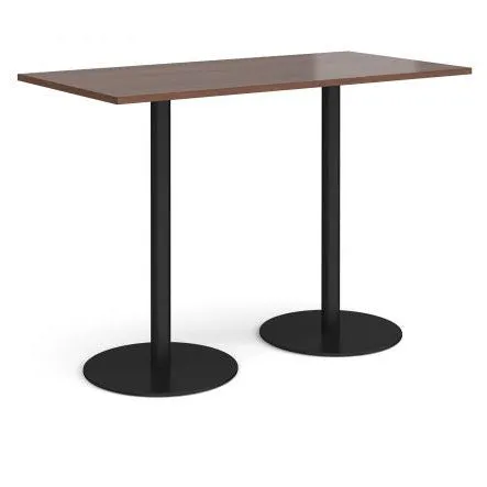 Monza rectangular poseur table with round bases