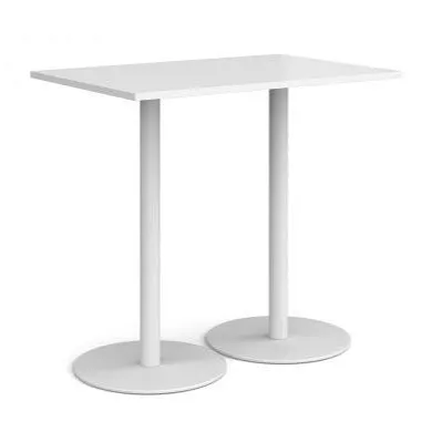 Monza rectangular poseur table with round bases
