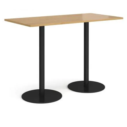 Monza rectangular poseur table with round bases