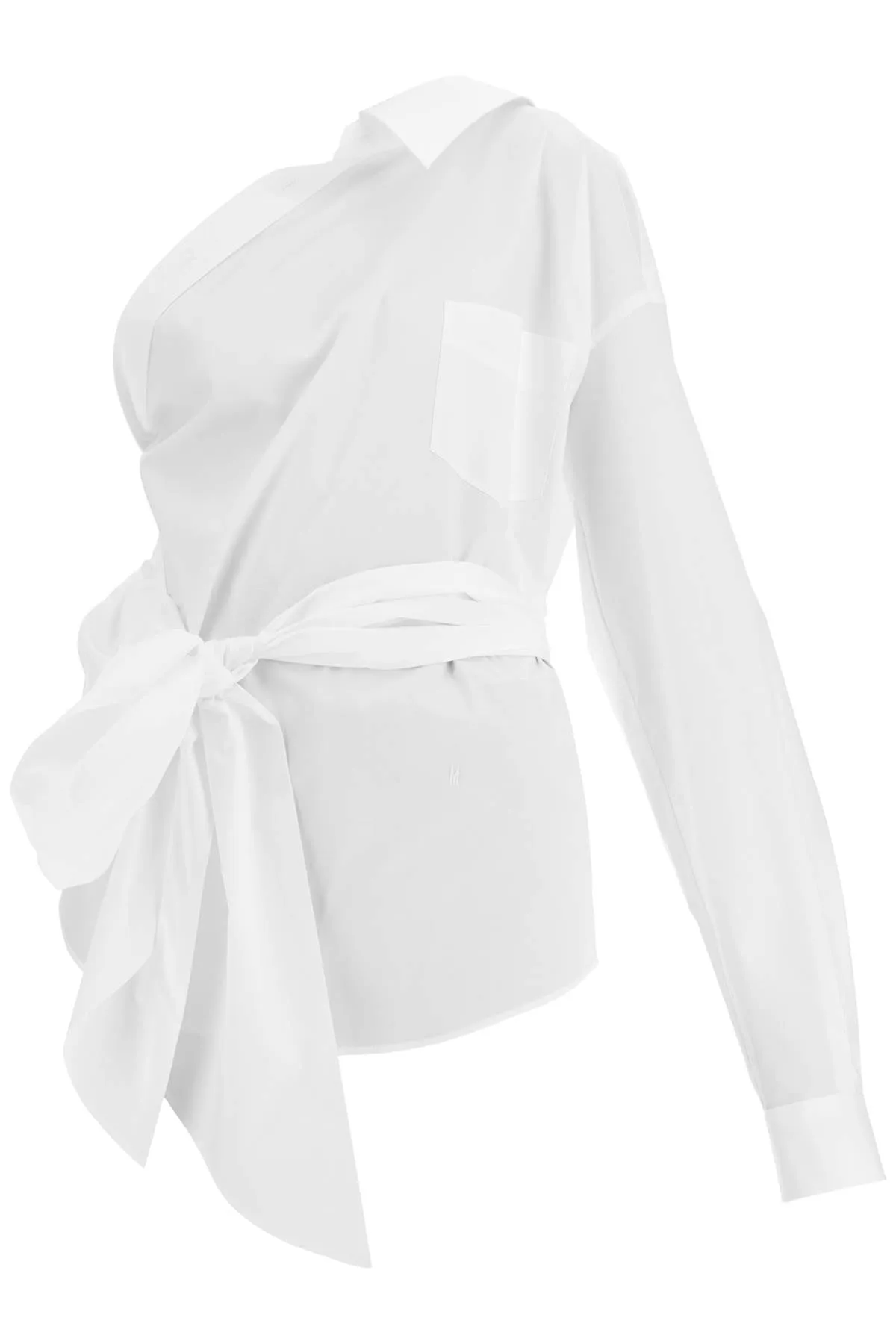 One-Shoulder Poplin Blouse
