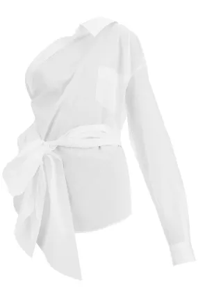 One-Shoulder Poplin Blouse