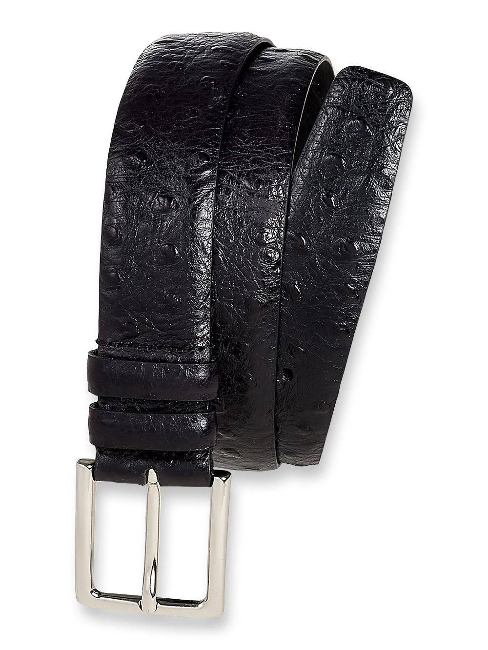 Ostrich Embossed Belt - Black