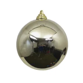 Platinum Shiny Ball Ornament, 8"