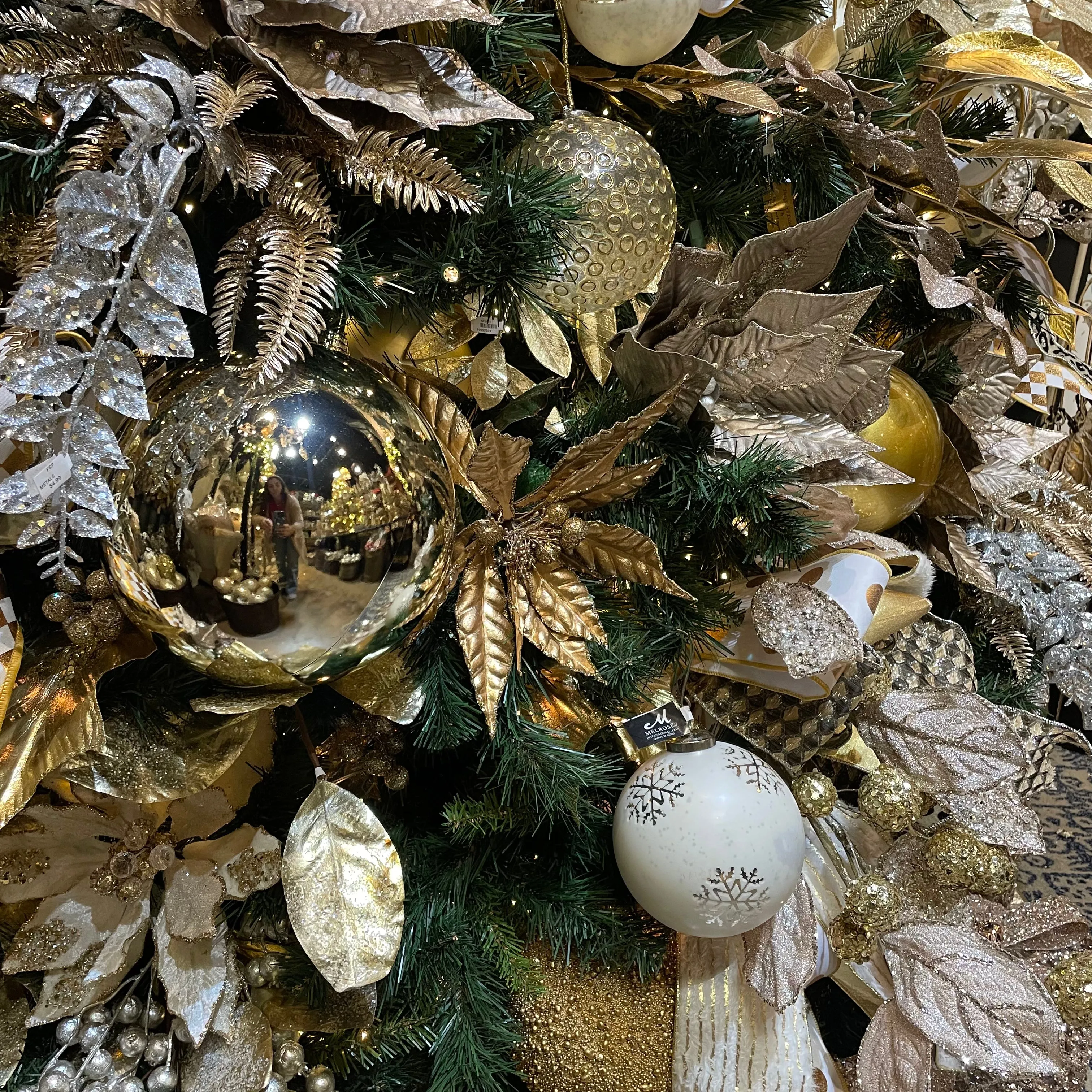 Platinum Shiny Ball Ornament, 8"