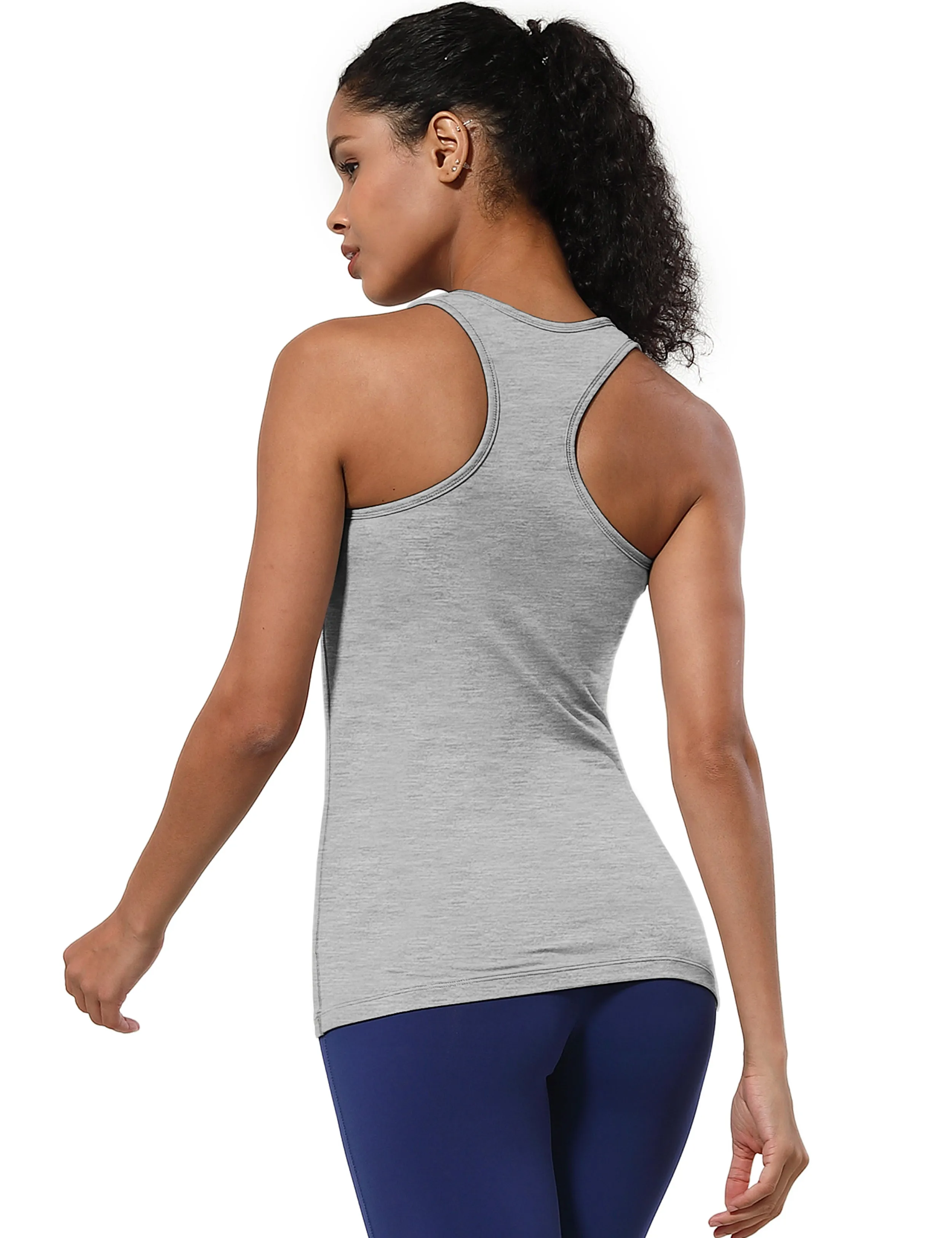 Racerback Athletic Tank Tops heathergray