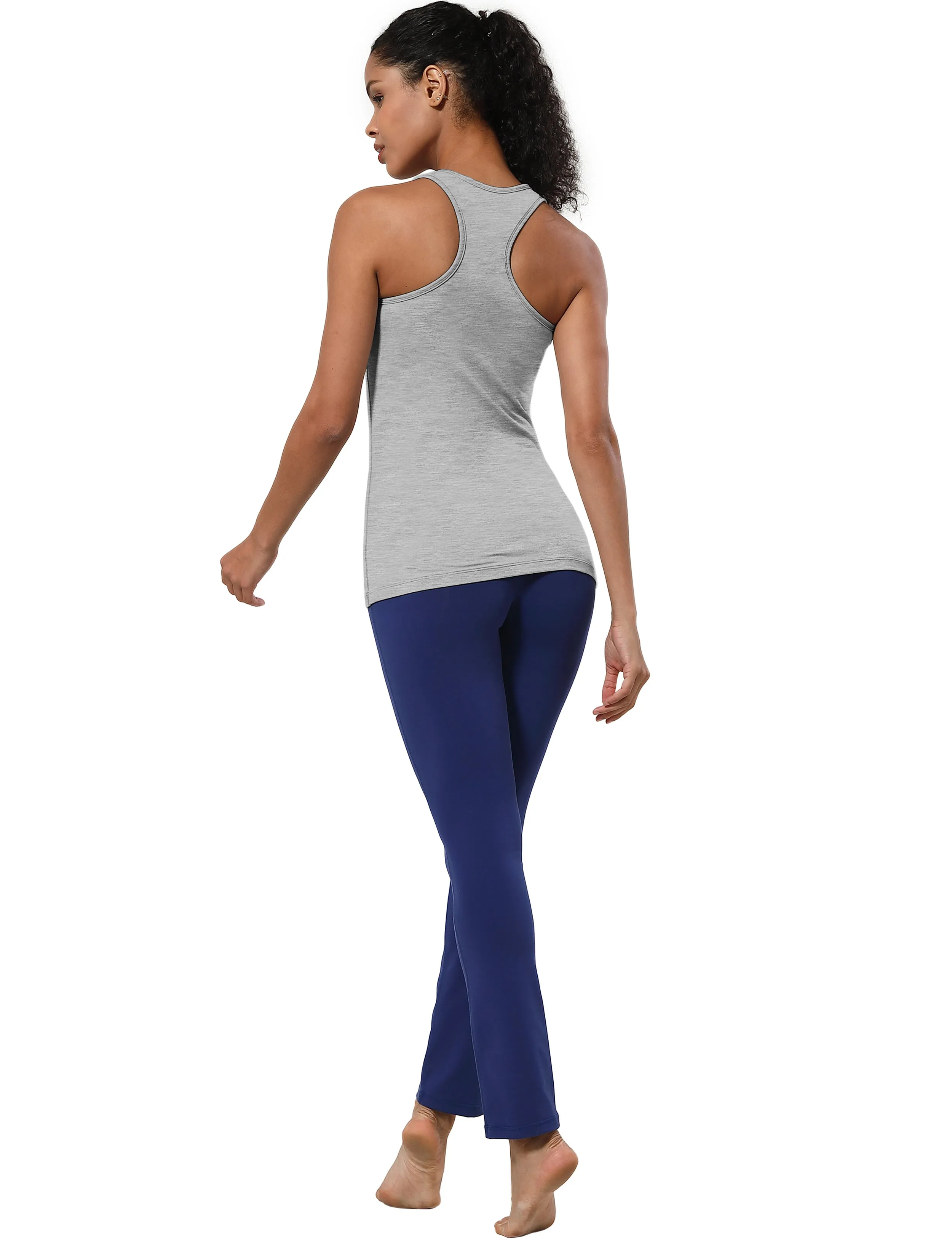 Racerback Athletic Tank Tops heathergray_Running