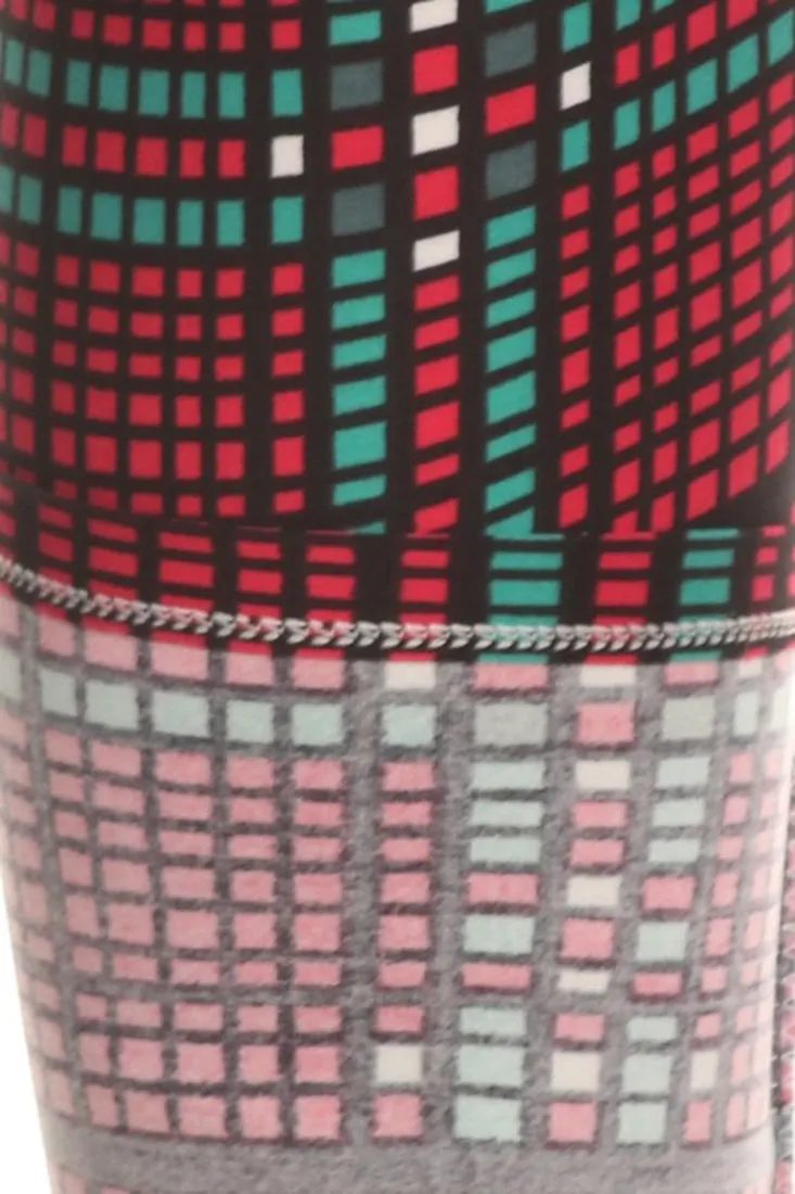 Red Green Pixel Design Leggings
