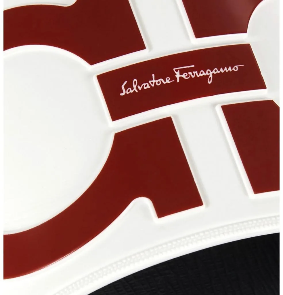 Salvatore Ferragamo Men's Signature Embossed Logo Pool Slides Sz 6M