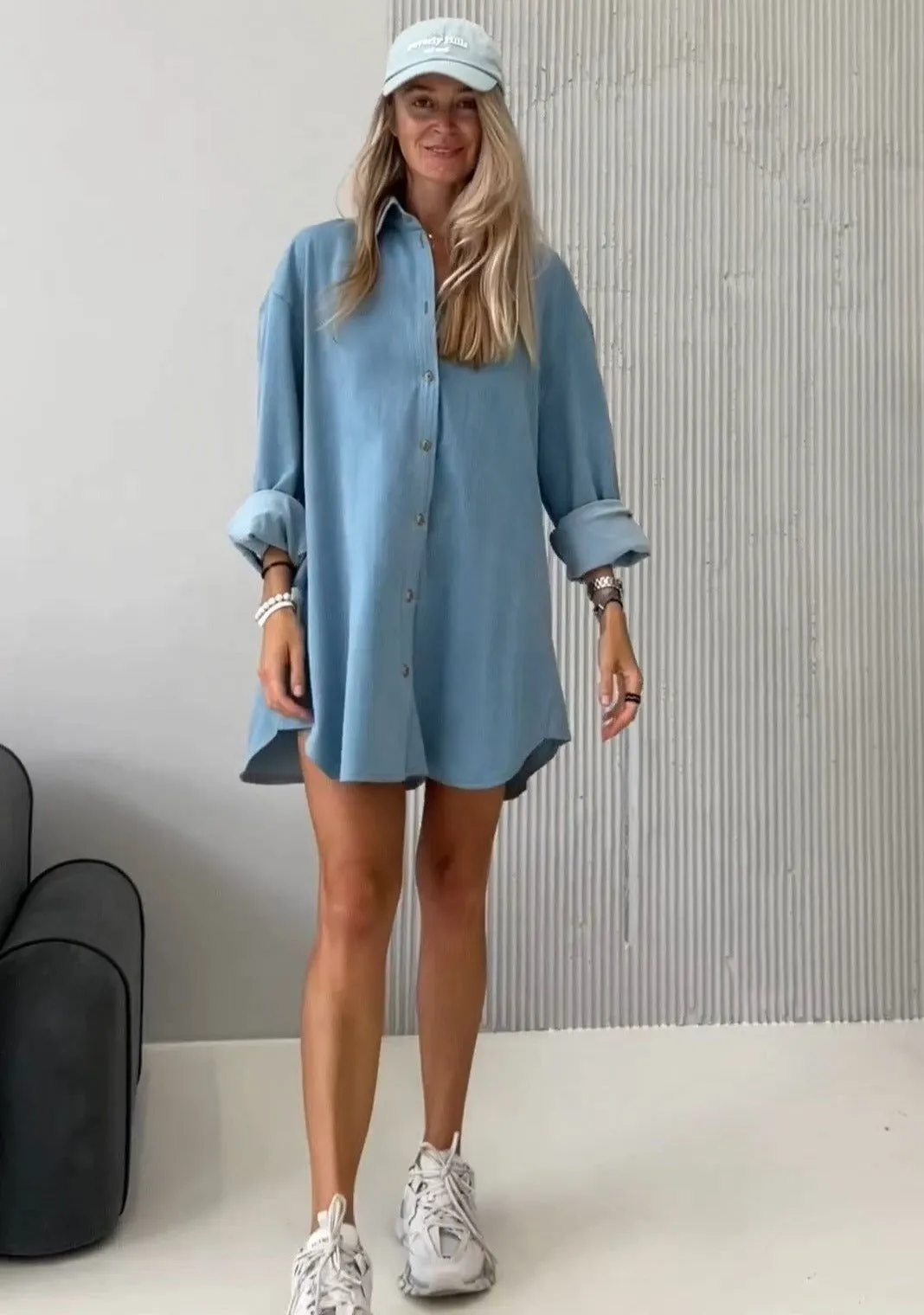 Sapphire Spritz denim dress-shirt