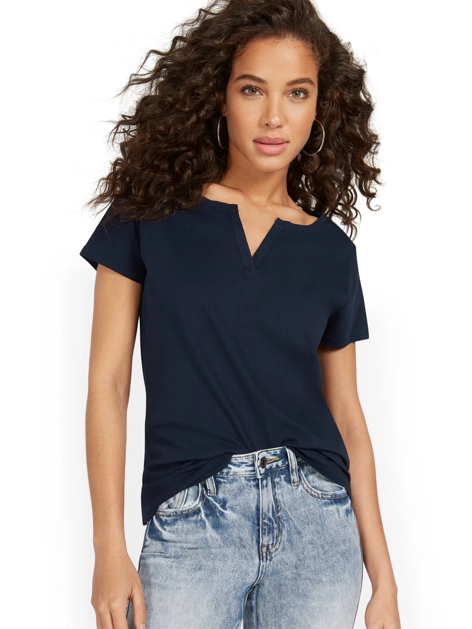 Split-Neck Perfect Tee