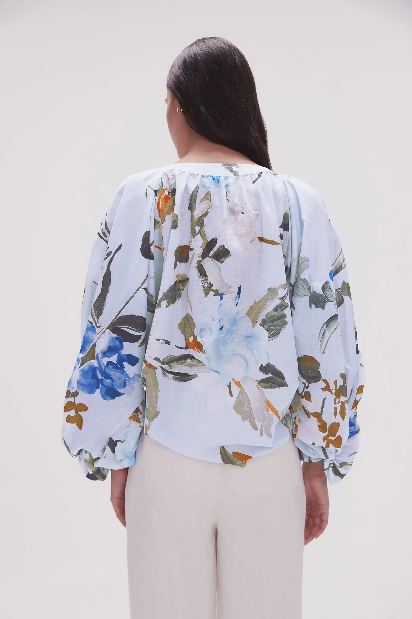 Violet Knot Sleeve Blouse